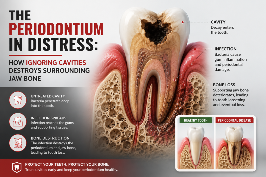 The Periodontium in Distress: How Untreated Cavities Cause Jaw Bone Loss Alt Text