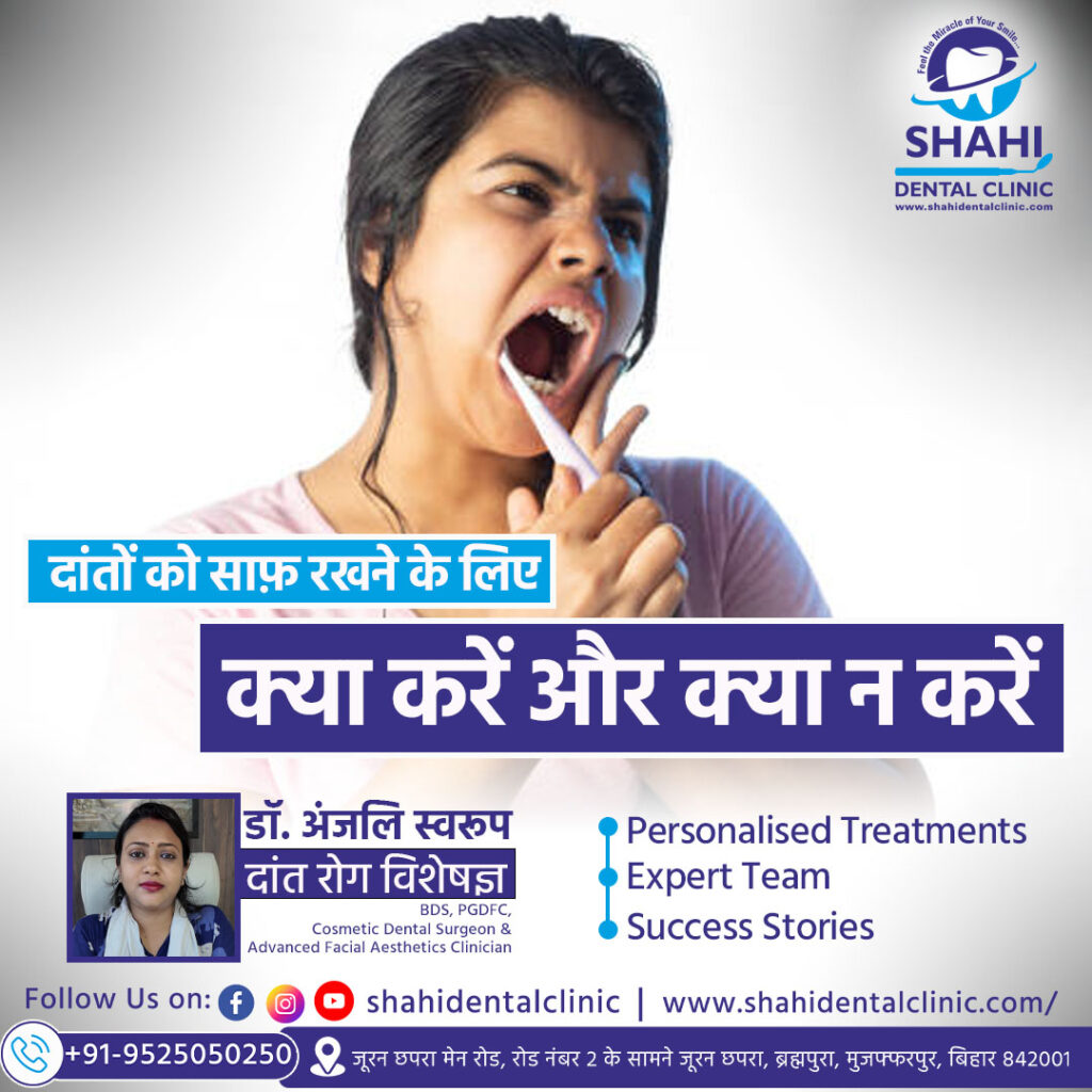 Person brushing teeth with proper technique